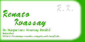 renato kvassay business card