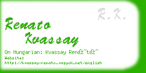 renato kvassay business card